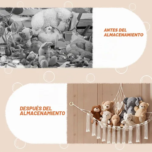Vista 4 de Hamaca de 59 x 47 pulgadas, red de esquina para animales de peluche, grande, soporte de hamaca de algodón para el hogar, habitación, pared