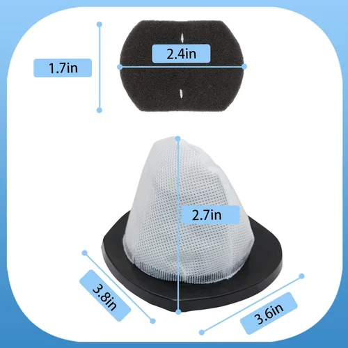 Vista 3 de Paquete de 2 filtros de vacío 2030 y 4 filtros de espuma compatibles con modelos de aspiradora Bissell 2030, 20303, 20306, 20307, 20309, 2030H