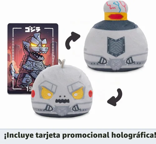 Vista 6 de TeeTurtle Godzilla - Caja ciega reversible de peluche de 3 pulgadas, lindo animal de peluche suave Kawaii