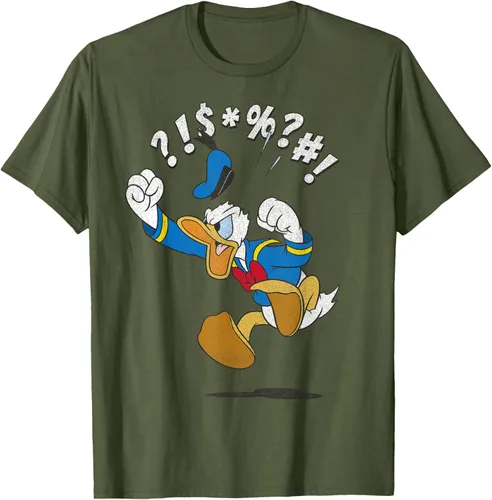Vista 37 de Disney Mickey And Friends - Camiseta vintage de Donald Duck Angry Jump, Negro