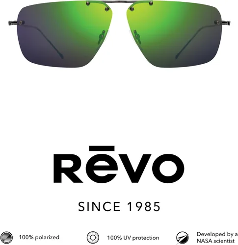 Vista 2 de Revo Gafas de sol Air 1: Lente polarizada con montura rectangular de titanio sin montura