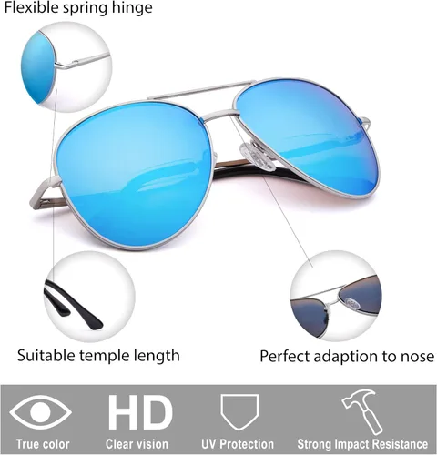 Vista 3 de EYEGUARD Paquete de 2 lentes de sol bifocales de lectura para mujeres y hombres, protección UV400, lectores de sol clásicos de aviador 1.0