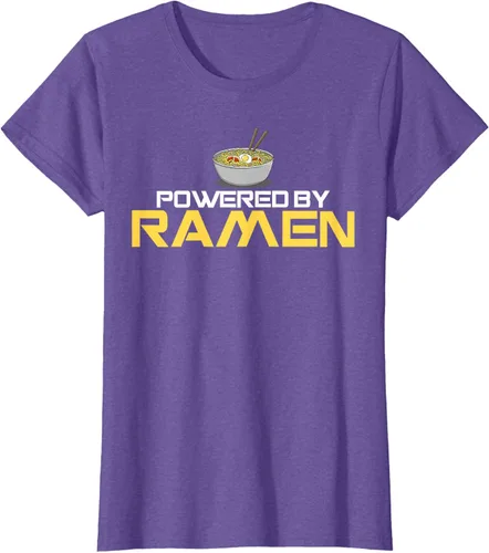 Vista 19 de Camiseta de fideos de anime japoneses Powered By Ramen, Negro, S