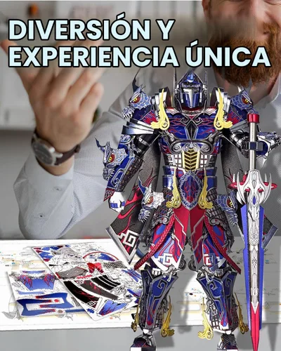 Vista 6 de Piececool Rompecabezas de metal 3D, kits de modelo Mecha, modelo de figura Titán, kits de bloques de construcción para adultos, rompecabezas 3D