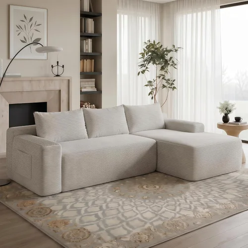 Vista 27 de THSUPER Sofás seccionales sin hueso de pana de 134 pulgadas en forma de U de gran tamaño para sala de estar con diván doble, cómodo sofá de asiento