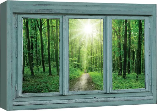 Vista 40 de Cuadro decorativo con diseño de ventana moderna blanca con vista, de la marca Wall26®