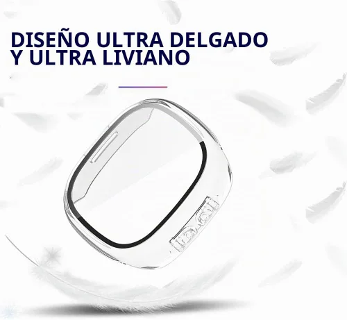 Vista 4 de Rc-Z Paquete de 2 fundas protectoras de pantalla para reloj inteligente Fitbit Google Ace LTE, marco duro de policarbonato con cubierta facial
