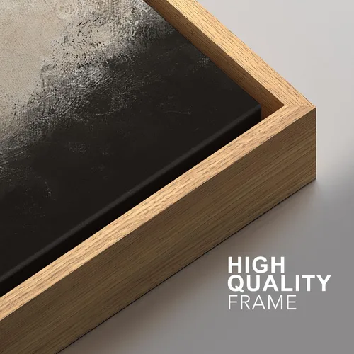 Vista 62 de SIGNFORD - Set de obras de arte en lienzo enmarcado para pared, ilustraciones abstractas de neblina del desierto en tonos neutros beige y marrón