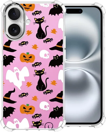 Vista 30 de Funda transparente de Halloween para Google 6a, con patrón de fantasma, funda protectora de TPU suave, delgada, a prueba de golpes, para niños