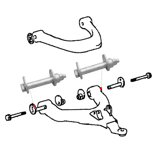 Vista 5 de Pernos de ajuste de punta inclinada de suspensión delantera, pernos de alineación de punta de leva de control inferior para Toyota 1996-2002