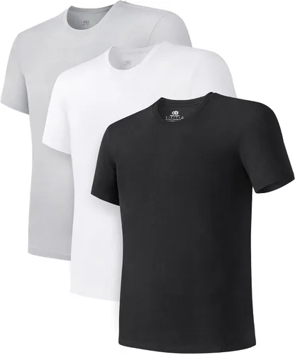 Vista 13 de DAVID ARCHY Paquete de 3/5 camisetas de cuello redondo transpirables