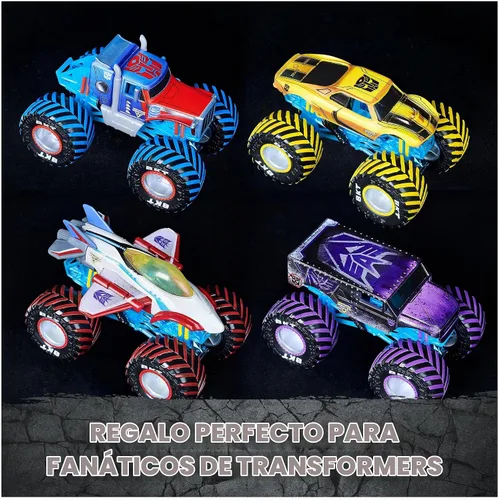 Vista 7 de Monster Jam Transformers Monster Trucks Die Cast Vehicle, 1:64 Scale 4-Pack