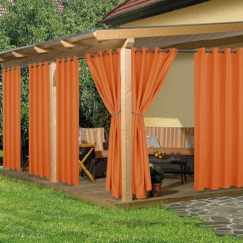 Vista 27 de HolidayIdeas Cortinas impermeables para patio, 4 paneles, 54 x 84 pulgadas, protección de privacidad y filtrado de luz, cortinas exteriores con Negro