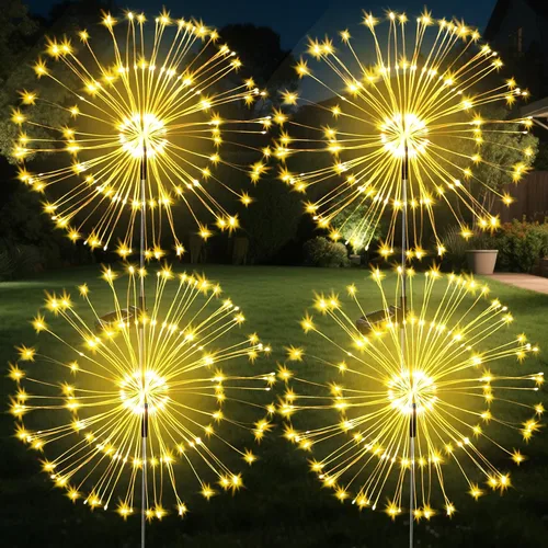 Vista 16 de JJGoo - Farolas solares con efecto de fuego, juego de 2, 135 LEDs, 2 modos de iluminación, luces solares para jardín al aire libre, impermeables