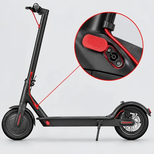 Vista 5 de Cargador de batería para scooter, cable de puerto de carga con funda de silicona compatible con Xiaomi M365 1S Pro Pro2 Accesorios de scooter