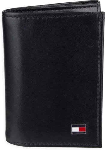 Vista 8 de Tommy Hilfiger - Cartera para hombre, triple pliegue, delgada, incluye ventana de identificación y tarjetero para tarjetas de crédito Rayas negras