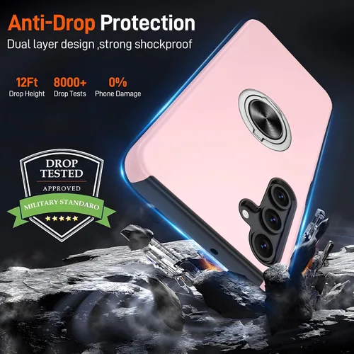 Vista 17 de Gritup - Funda para Galaxy A05S con protector de pantalla HD×2, funda protectora para teléfono a prueba de golpes con soporte magnético de anillo