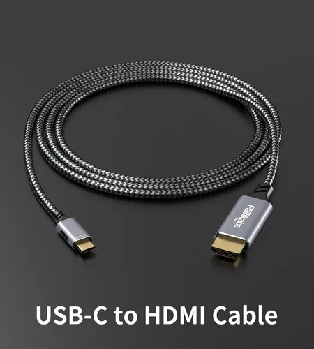 Vista 7 de fairikabe Cable USB C a HDMI 4K a 60Hz, cable USB tipo C a HDMI de 6.6 pies compatible con Thunderbolt 3, para MacBook Pro/Air, iPad Pro 2020/2021