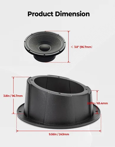 Vista 2 de KEMIMOTO - Carcasa para altavoces en ángulo de 6.5 pulgadas, 1 unidad Universal Speaker Pod for 6.5" Box, Compatible with UTVs, RVs, Cars, Boats