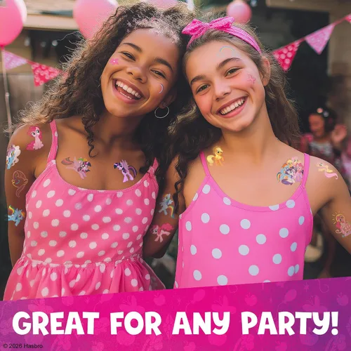 Vista 3 de My Little Pony Temporary Tattoos for Kids 200 pack. Made in the USA w Certified Safe Ink.