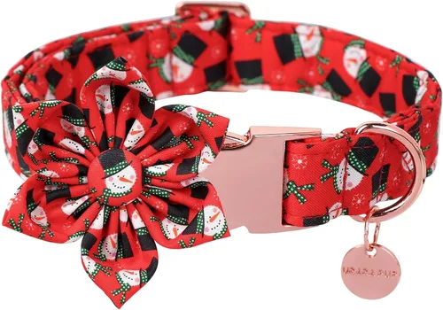 Vista 10 de Collar de Navidad para perro con pajarita, collar de Navidad para cachorros, hembras, machos, perros o gatos, collares con lazo con hebilla de metal