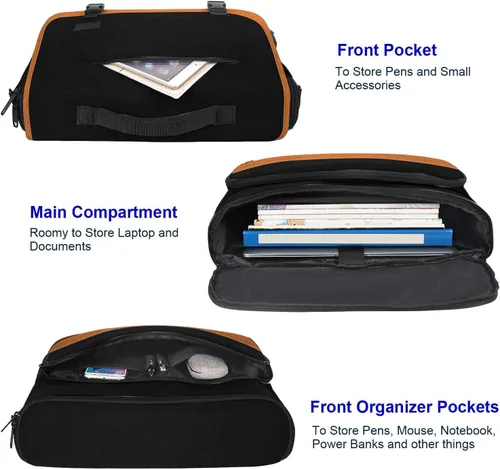 Vista 20 de MATEIN Bolsa tipo mensajero para hombres, mochila escolar para adolescentes, ligera de 17.3 pulgadas, maletín para laptop grande, bolsa cruzada