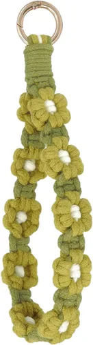 Vista 14 de Llavero de macramé bohemio con tejido exquisito llavero hecho a mano para mujer
