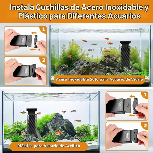Vista 5 de hygger Limpiador magnético para peceras, limpiador de vidrio para acuario
