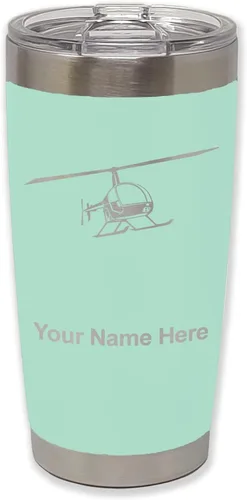 Vista 32 de LaserGram Vaso aislado al vacío de 20 onzas, helicóptero 2, grabado personalizado incluido (negro)