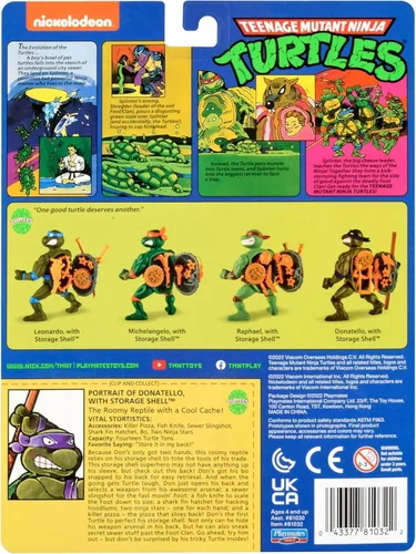 Vista 5 de Teenage Mutant Ninja Tortugas: 4" Original Classic Storage Shell Donatello Basic Figura por Playmates Toys