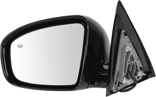 Vista 132 de TRQ Espejo plegable con calefacción eléctrica del lado del conductor con indicador de punto ciego pintura a juego negro liso compatible con Kia