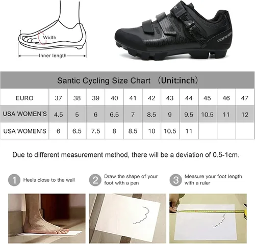 Vista 7 de Santic Zapatos de ciclismo sin bloqueo MTB Zapatos de bicicleta de carretera Zapatillas de ciclismo Zapatillas de ciclismo desbloqueadas..