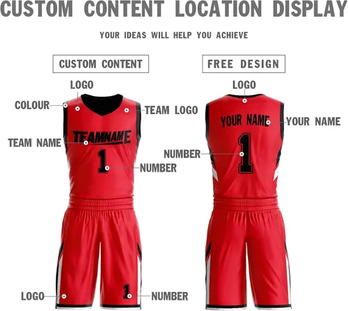 Vista 4 de Camiseta de baloncesto reversible personalizada con nombre impreso, uniforme deportivo de equipo en blanco para hombres y niños, talla única