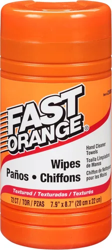 Vista 10 de Toallas de Limpieza de Alta Resistencia Fast Orange Eliminan Grasa Dura, Mugre, Pintura, Resinas, Pegamento y Más, para Manos, Herramientas