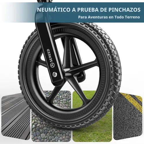 Vista 6 de SEREED Bicicleta de equilibrio para niños de 2 años, regalo para niños de 2 Negro