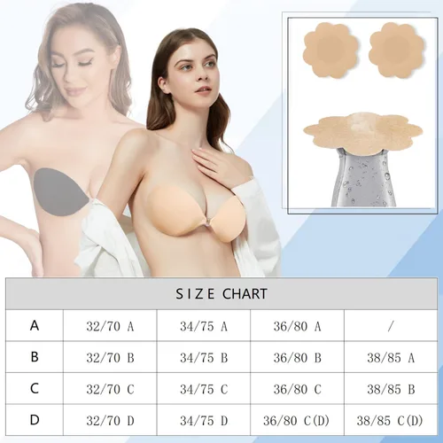 Vista 5 de MITALOO Silicone Sticky Bra Adhesive Invisible Bra Backless Strapless Bra Nipple Cover Pasties for Women