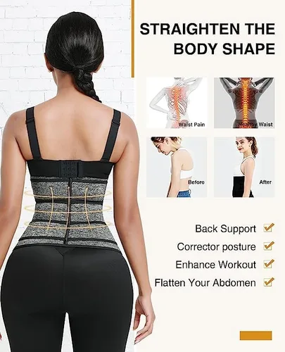 Vista 3 de Corsé Top Sudor Cintura Entrenador De Neopreno Para Mujeres Hombres Cincher Cuerpo Shaper Para Pérdida De