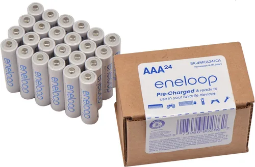 Vista 2 de Eneloop Panasonic BK-4MCA24/CA AAA 2100 Ciclo Ni-MH baterías recargables precargadas paquete de 24 y baterías recargables precargadas BK-3MCCA12FA