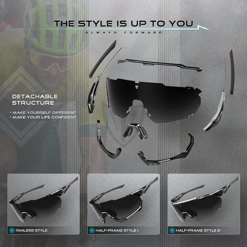 Vista 3 de ATTCL Gafas de sol de ciclismo de lujo para hombres y mujeres, gafas deportivas, protección UV 400 para ciclismo, esquí, conducción