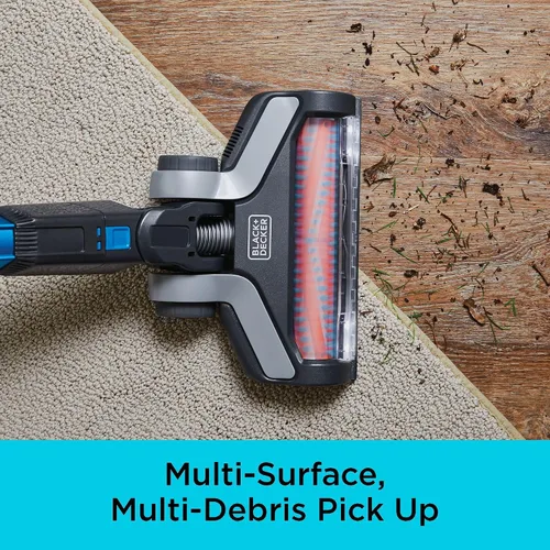 Vista 4 de Black+Decker Aspiradora inalámbrica, Powerseries Extreme, Aspiradora de palo recargable, cabezal intercambiable con accesorio para hendiduras