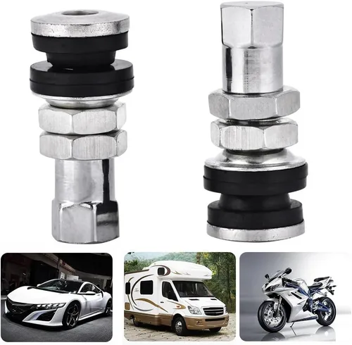 Vista 9 de 10Pack Metal Valve Stems TR161 Car Truck Bolt in Tire Tyre Valve Short Stems with Dust Cap Black for ATV Car Go-Kart Boat Trailer Motorcycle