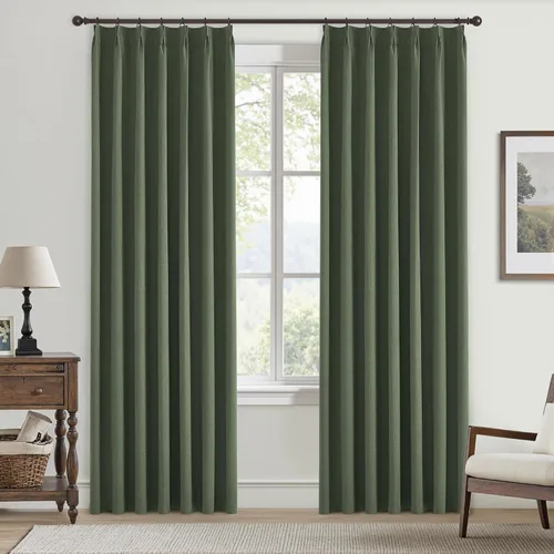 Vista 19 de UHITECH Cortinas plisadas pequeñas de 35 pulgadas de largo, cortinas opacas cortas para ventanas de sótano, aislamiento térmico, cortinas opacas