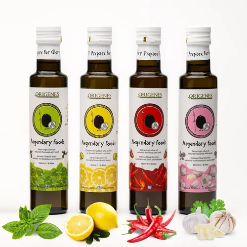 Vista 10 de Paquete de 2 aceite de oliva con sabor virgen extra, 1 botella de infusión de limón, 1 botella de AOVE con infusión de naranja, prensado en frío