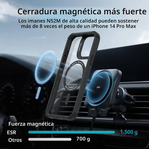 Vista 6 de ESR - Funda completa para iPhone 13 Pro Max, con soporte, MagSafe, a prueba de caídas de grado militar, protector de pantalla incorporado de vidrio
