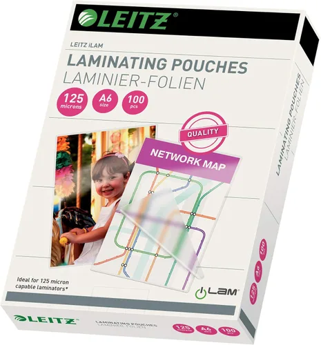 Vista 2 de Leitz iLAM - Bolsa laminadora para tarjetas de visita (2.362 x 3.543 in, 125 micras, 100 unidades)