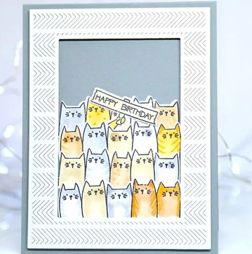 Vista 3 de Juego de sellos y troqueles transparentes de silicona con diseño de animales de feliz cumpleaños para hacer tarjetas, plantillas de corte de metal