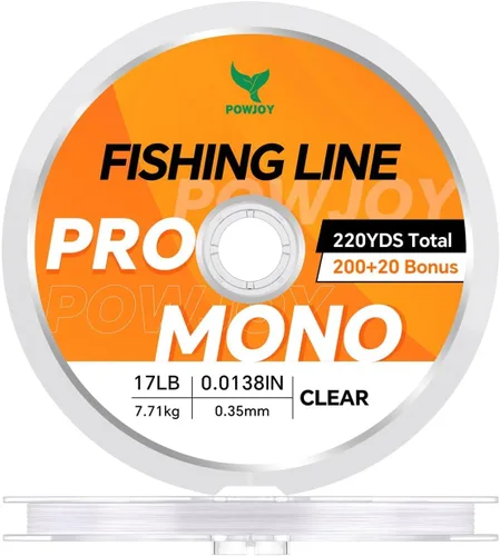 Vista 10 de Monofilament Fishing Line, Invisible Nylon Wire, Knot Guide Cards Transparente