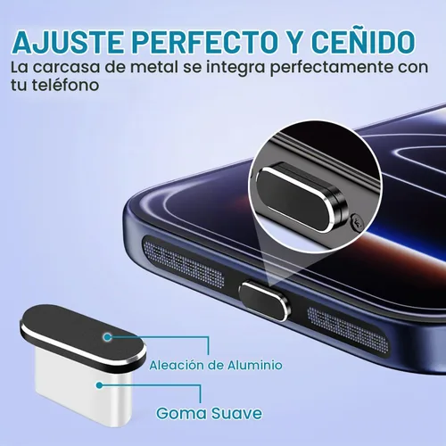 Vista 5 de Tapón Antipolvo USB C, Cubierta de Puerto USB C Tipo C Tapón Cubierta de Puerto de Carga Cubierta Antipolvo de Altavoz, Accesorios para iPhone 17