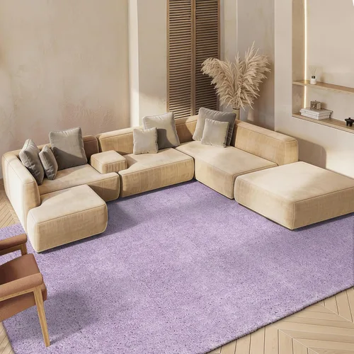 Vista 57 de SAFAVIEH Colección August Shag - Alfombra de área de 6 x 9 pies, color lila, diseño sólido, no desprende pelusa y de fácil cuidado, grosor de 1.2