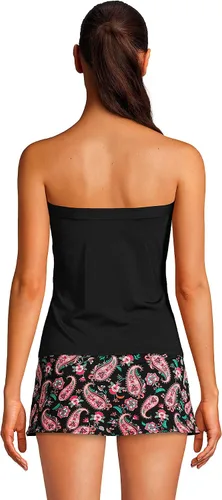 Vista 3 de Lands End Traje de baño tankini sin tirantes para mujer con tirantes extraíbles y ajustables